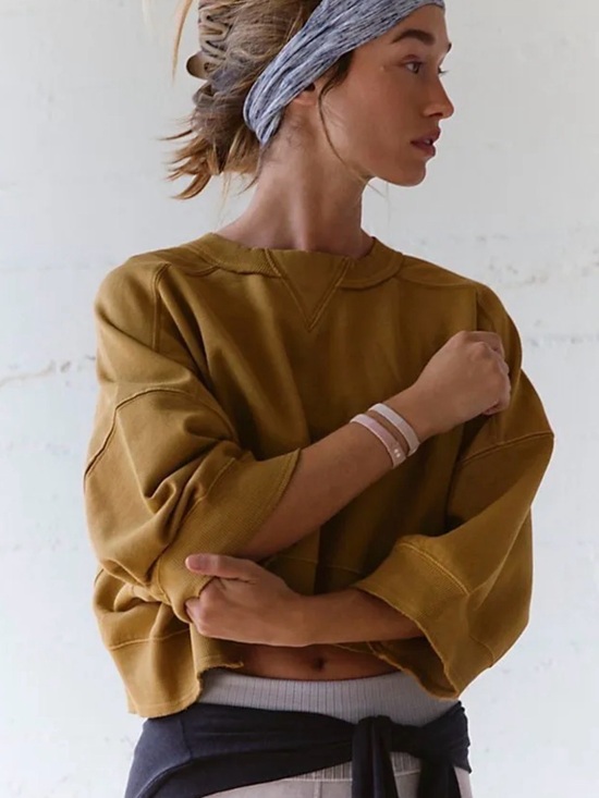 FP Movement by Free People Tops - Free People Movement Intercept Short Sleeve Pullover in Dried Palm, NWT